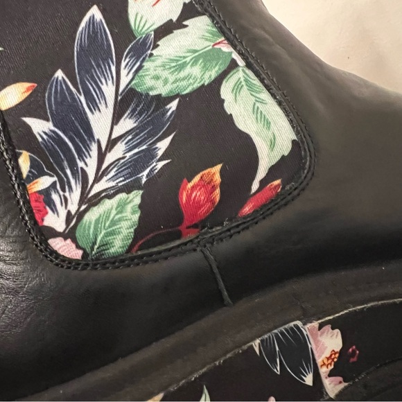 PIERRE DARRE Italian Leather Floral Chunky Platform Ankle Boots Y2K New - Picture 5 of 12